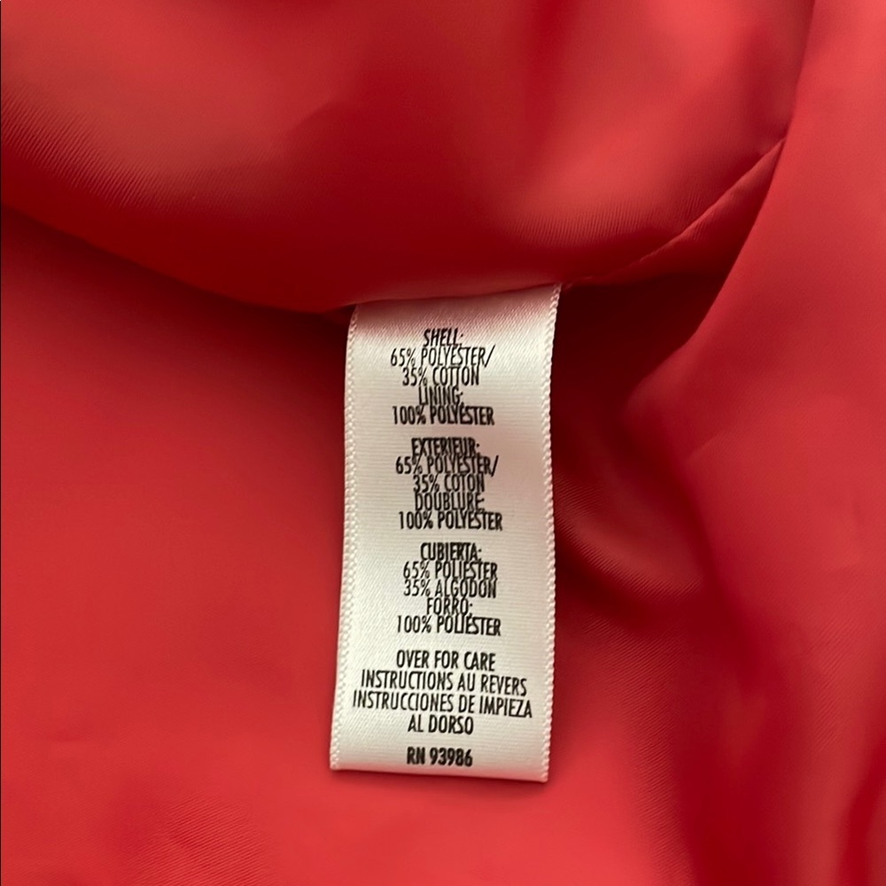 Women’s Red Rain Jacket With Hood Plus 3X - Picture 7 of 8